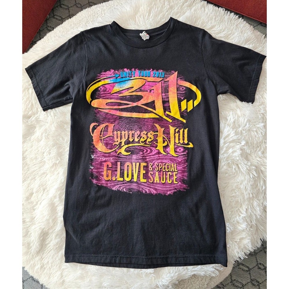 311 & Cypress Hill & G.Love Unity Tour 2013 Black Concert Shirt Graphic Tee SZ S